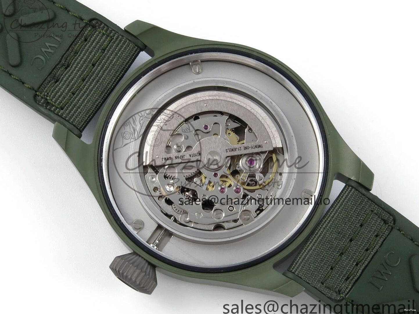 MIROTIME 0302 Big Pilot IW329802 M+F 1:1 Best Edition Green Dial on Green Nylon Strap MY Unique 7002